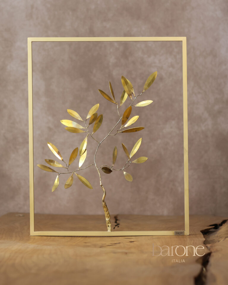 Cornice d'Arredo in Metallo con Foglie di Ulivo – 50x40 cm